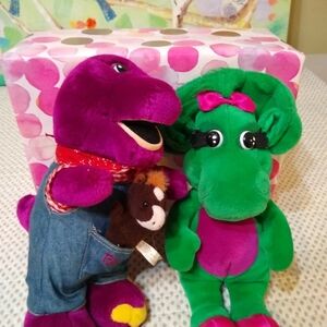 Barney Country Western  Theme Pony Included Baby Bop Plush Toy Set 1992